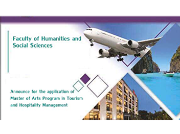 Announce for the application of Master
of Arts Program in Tourism and
Hospitality Management