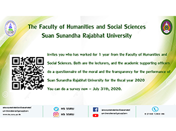 Inviting instructors and academic
support staff to conduct a questionnaire
on morality and transparency in the
operation of Suan Sunandha Rajabhat
University in the budget year 2020.