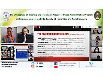 The atmosphere of teaching and learning
of Master of Public Administration
Program postgraduate degree students,
Faculty of Humanities and Social
Sciences