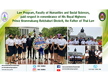 Law Program, Faculty of Humanities and
Social Sciences, paid respect in
remembrance of His Royal Highness Prince
Krommaluang Ratchaburi Direkrit, the
Father of Thai Law