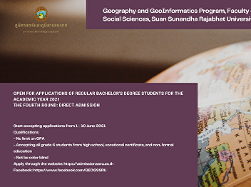 Geography and GeoInformatics Program,
Faculty of Humanities and Social
Sciences, Suan Sunandha Rajabhat
University