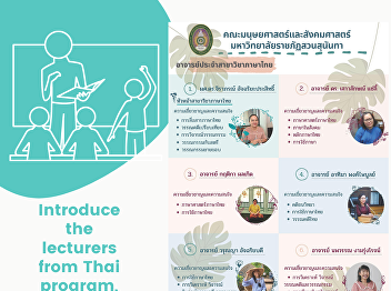 Introduce the lecturers from Thai
program, Faculty of Humanities and
Social Sciences.
