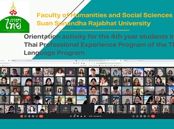 Orientation activity for the 4th year
students in the Thai Professional
Experience Program of the Thai Language
Program