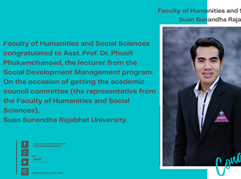 Faculty of Humanities and Social
Sciences congratulated to Asst. Prof.
Dr. Phusit