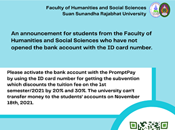 An announcement for students from the
Faculty of Humanities and Social
Sciences who have not opened the bank
account with the ID card number.