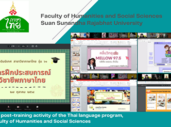 The post-training activity of the Thai
language program, Faculty of Humanities
and Social Sciences