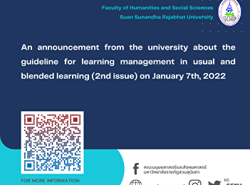 An announcement from the university
about the guideline for learning
management in usual and blended learning
(2nd issue) on January 7th, 2022