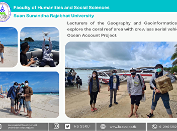 Lecturers of the Geography and
Geoinformatics program explore the coral
reef area with crewless aerial vehicles
in the Ocean Account Project.