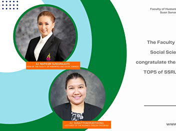 The Faculty of Humanities and Social
Sciences would like to congratulate the
lecturers with the TOP5 of SSRU-TEP,
2022 Fiscal Year