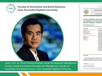Faculty of Humanities and Social
Sciences extends congratulations to
Assoc. Prof. Dr. Phusit Phukamchanoad,
Social Development Management Section,
Social and Cultural Development
Management,