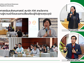 คณาจารย์คณะมนุษยศาสตร์และสังคมศาสตร์
สมาชิก KM สายวิชาการ
ร่วมกิจกรรมสร้างความรู้ความเข้าใจและแลกเปลี่ยนเรียนรู้กับผู้ทรงคุณวุฒิ