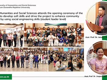 Faculty of Humanities and Social
Sciences attends the opening ceremony of
the workshop to develop soft skills and
drive the project to enhance community
innovation by using social engineering
skills (student leader level)