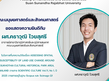 คณะมนุษยศาสตร์และสังคมศาสตร์
ขอแสดงความยินดีกับ
ผู้ช่วยศาสตราจารย์คธาวุฒิ ไวยสุศรี
ในโอกาสได้รับการตีพิมพ์บทความวิจัย
ในวารสารวิชาการระดับนานาชาติที่อยู่ในฐานข้อมูล
Scopus และ Scimago Q1