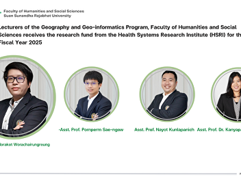 Lecturers of the Geography and
Geo-informatics Program, Faculty of
Humanities and Social Sciences receives
the research fund from the Health
Systems Research Institute (HSRI) for
the Fiscal Year 2025